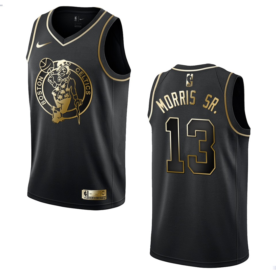 Men’s Boston Celtics #13 Marcus Morris Sr. Golden Edition Basketball Jersey – Black