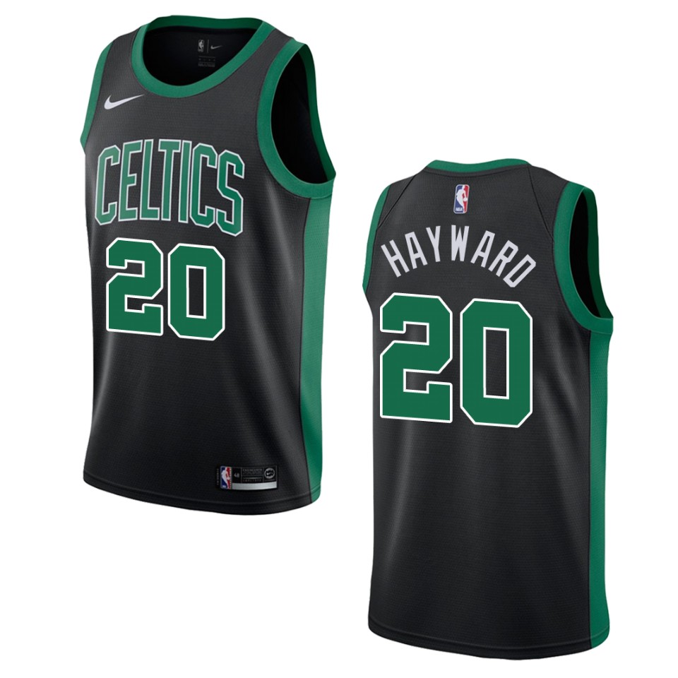 Men's Boston Celtics #20 Gordon Hayward Statement Swingman Basketball Jersey - Black