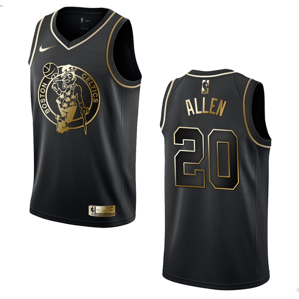 Men’s Boston Celtics #20 Ray Allen Golden Edition Basketball Jersey – Black