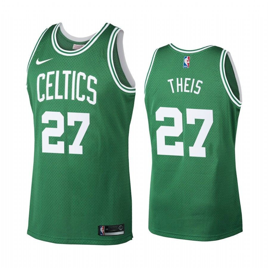 Men's Boston Celtics 27 Daniel Theis Green Hardwood Classics Basketball Jersey - JS765 