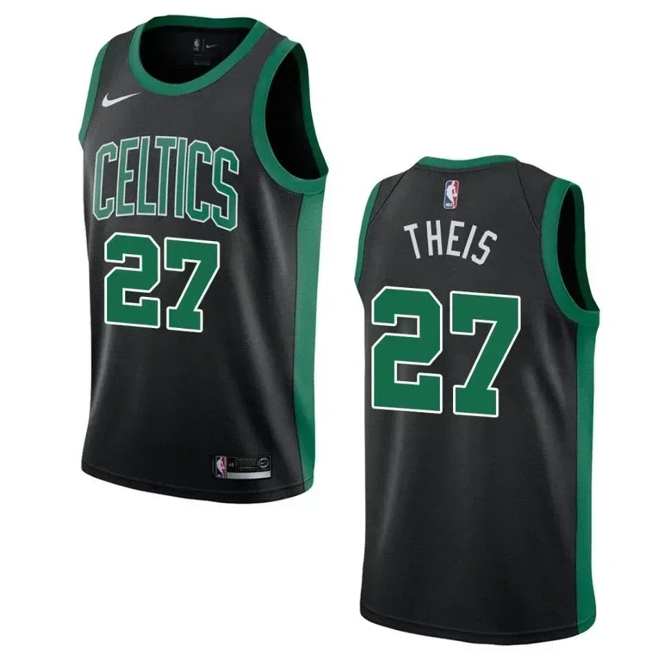 Men's Boston Celtics 27 Daniel Theis Statement Swingman Basketball Jersey - Black - JS464