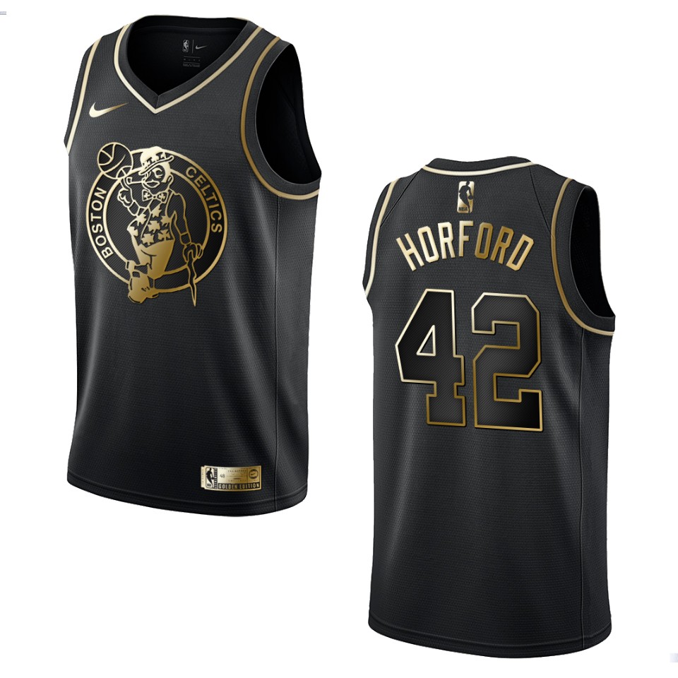Men's Boston Celtics #42 Al Horford Golden Edition Basketball Jersey - Black