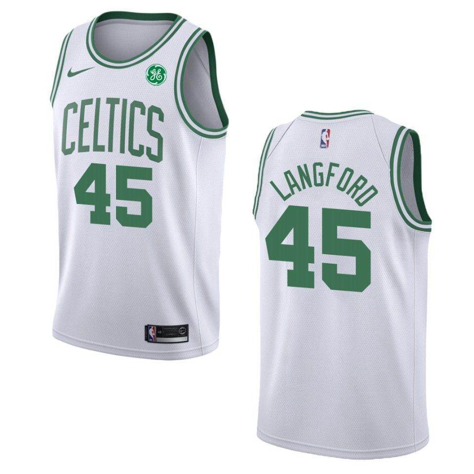 Men's Boston Celtics 45 Romeo Langford Association Swingman Basketball Jersey - White - JS823