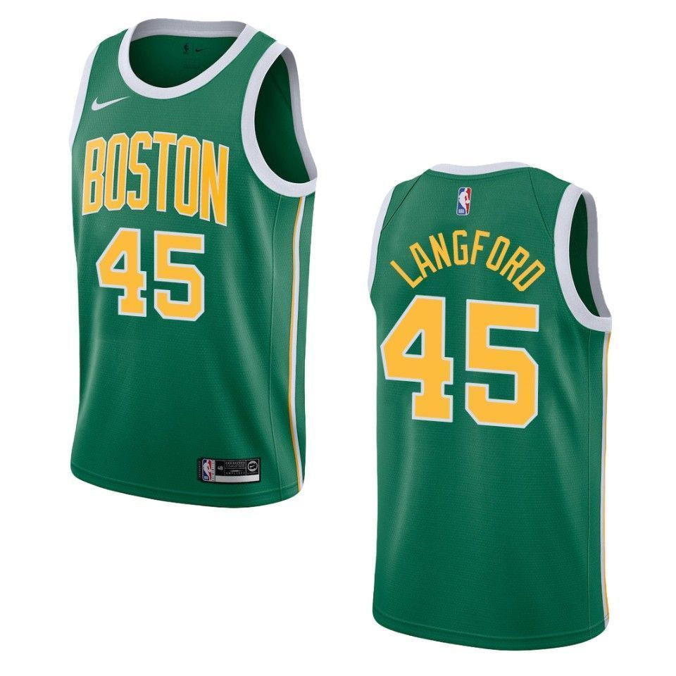 Men's Boston Celtics 45 Romeo Langford Earned Swingman Basketball Jersey - Green - JS433
