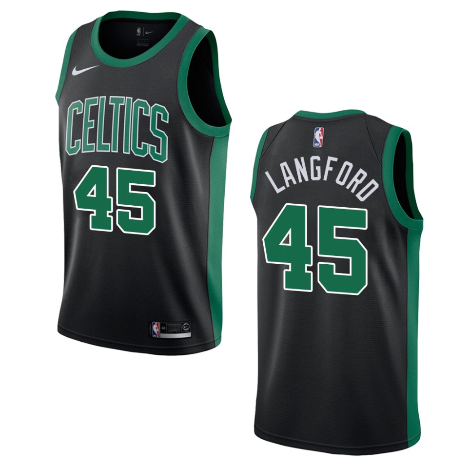 Men's Boston Celtics #45 Romeo Langford Statement Swingman Basketball Jersey - Black