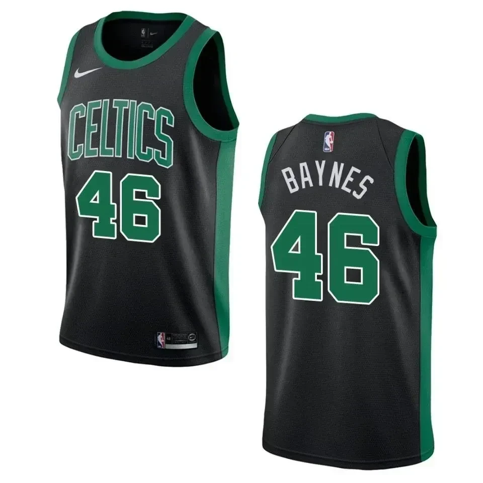 Men's Boston Celtics 46 Aron Baynes Statement Swingman Basketball Jersey - Black - JS999