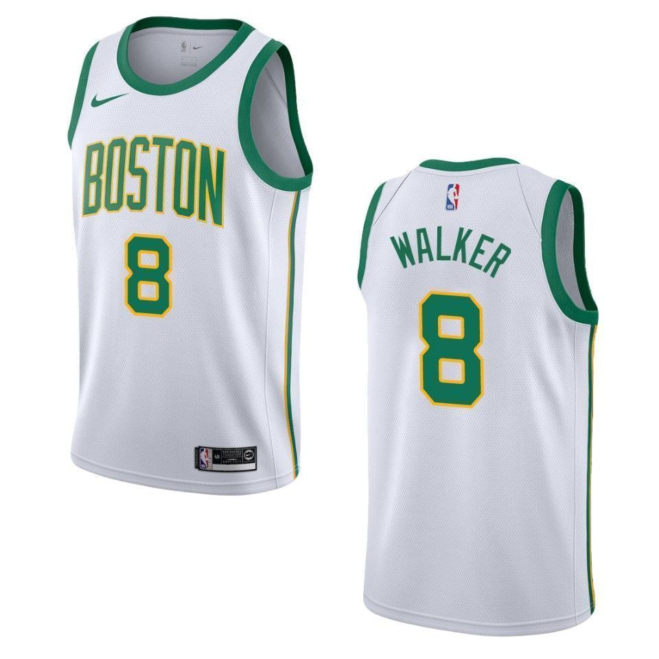 Men's Boston Celtics 8 Kemba Walker City Swingman Basketball Jersey - White - JS229