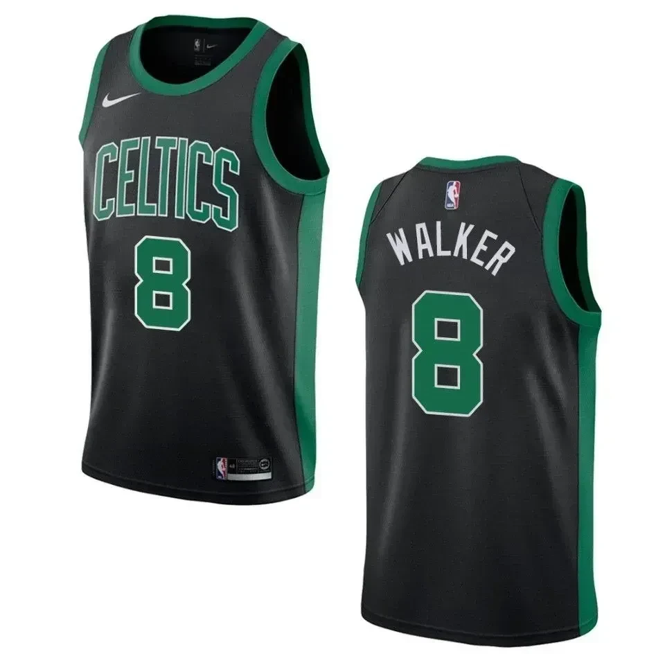 Men's Boston Celtics 8 Kemba Walker Statement Swingman Basketball Jersey - Black - JS614