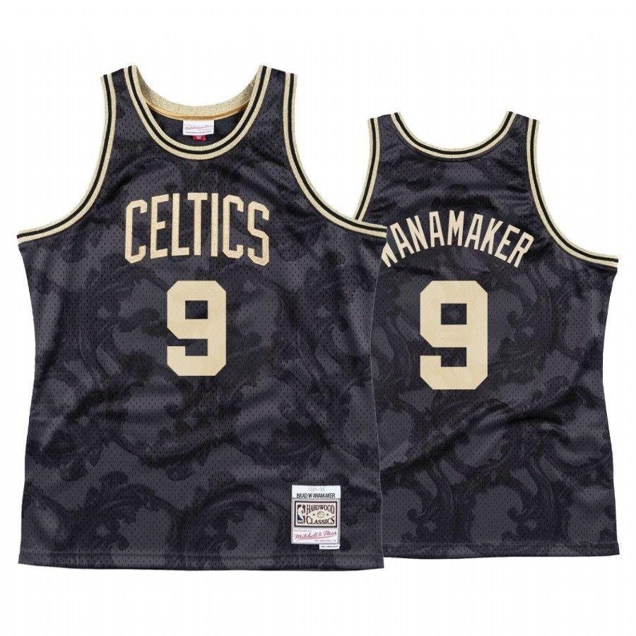 Men's Boston Celtics Brad Wanamaker Black Toile Black Basketball Jersey - JS254
