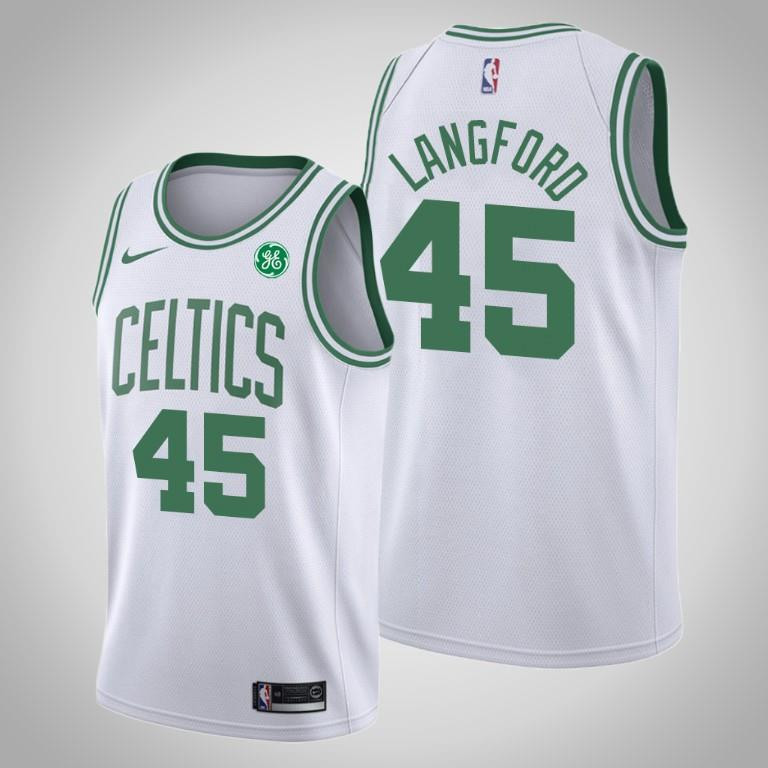 Men's Boston Celtics Romeo Langford 45 White Swingman Basketball Jersey - Association Edition - Men Basketball Jersey - JS386