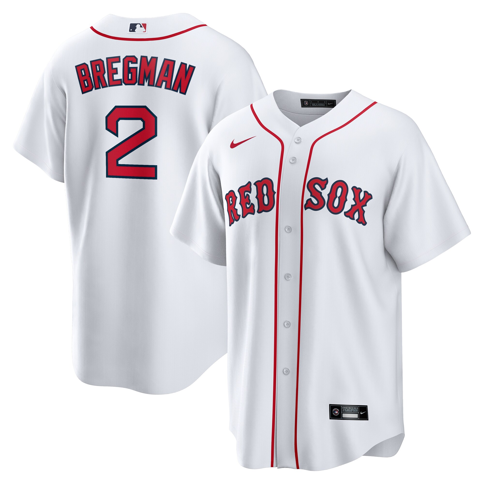 Men's Boston Red Sox Alex Bregman White Home 1.0 Player Jersey