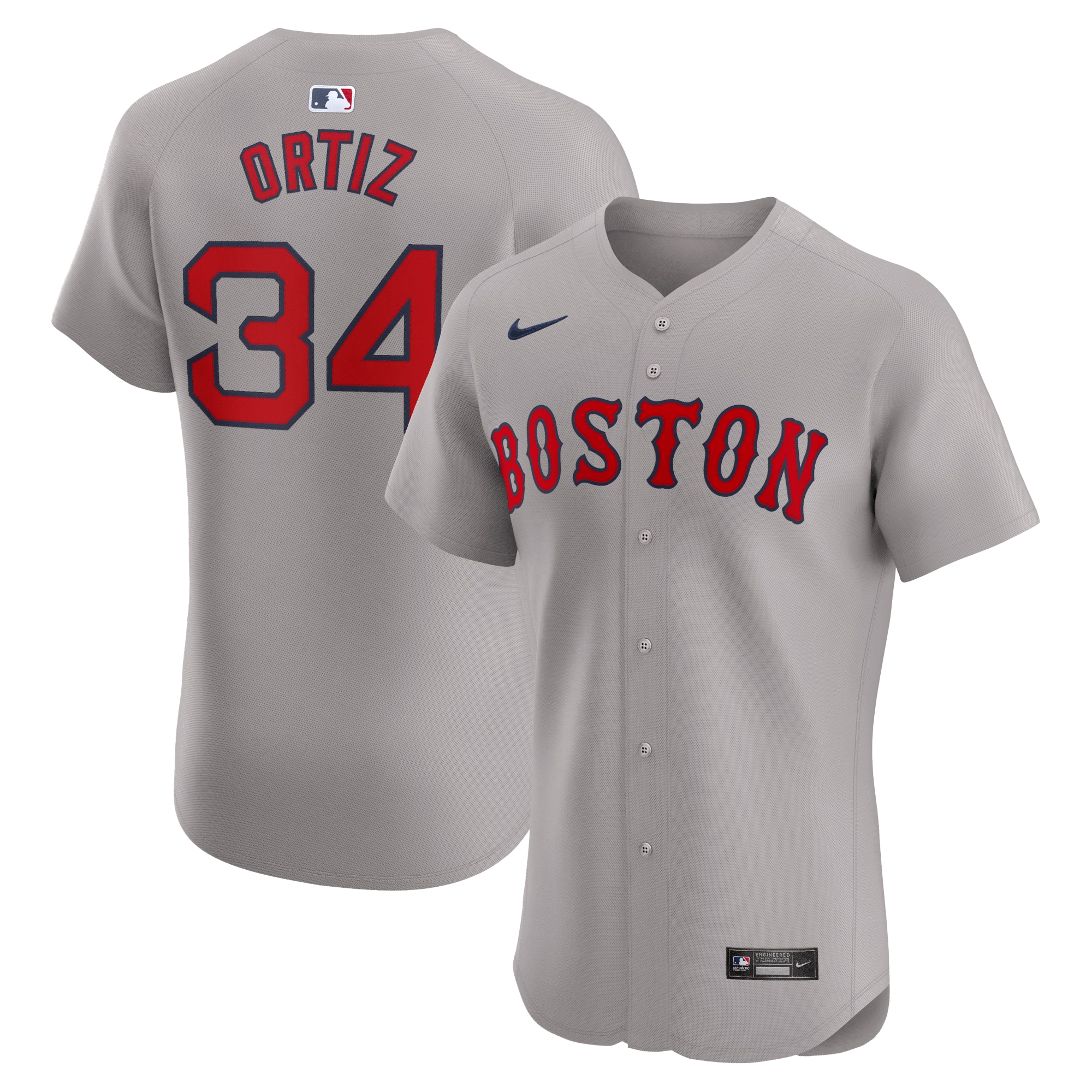 Men's Boston Red Sox David Ortiz Gray Road Elite Player Jersey