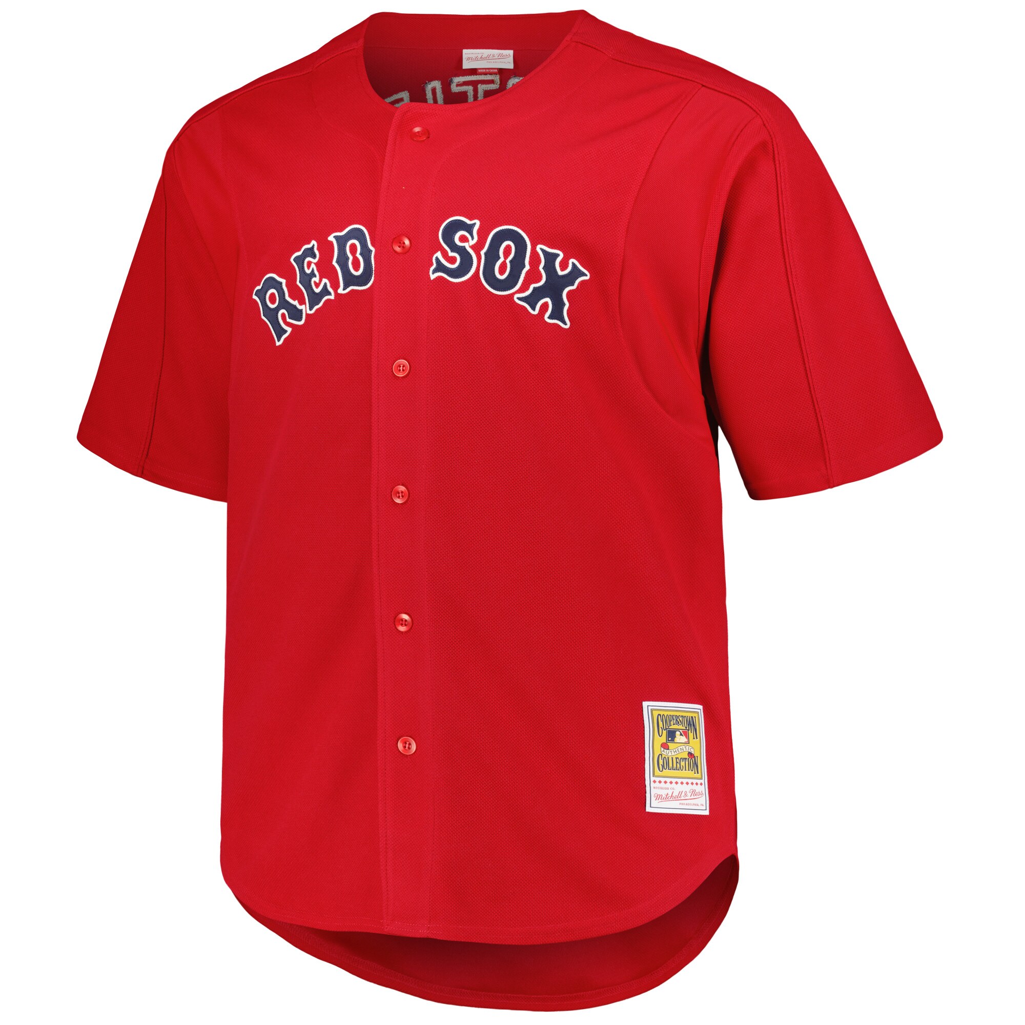 Alternative view of Men's Boston Red Sox David Ortiz Mitchell & Ness Red Big & Tall Cooperstown Collection Batting Practice Baseball Jersey
