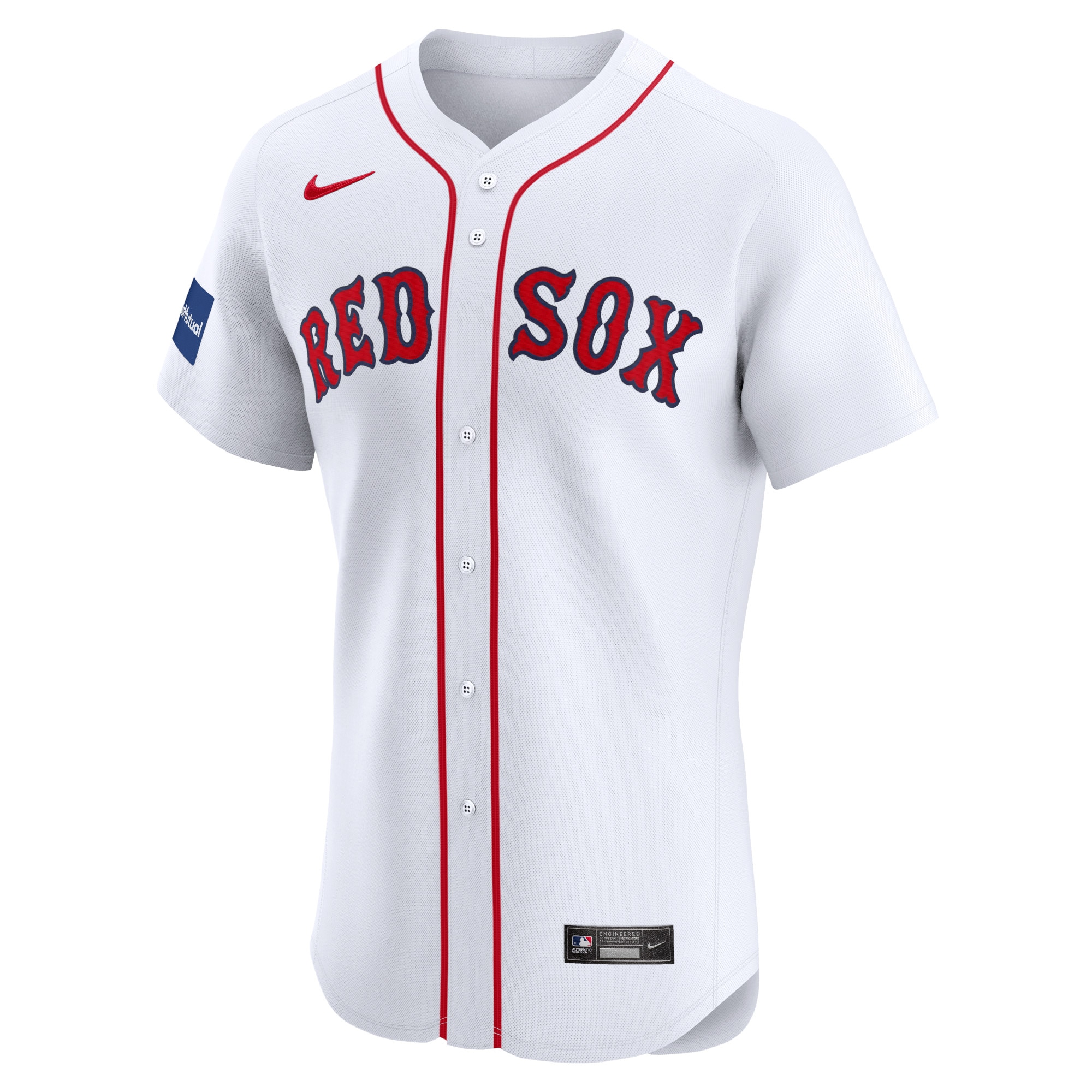 Alternative view of Men's Boston Red Sox David Ortiz White Home Elite Sponsor Patch Player Baseball Jersey