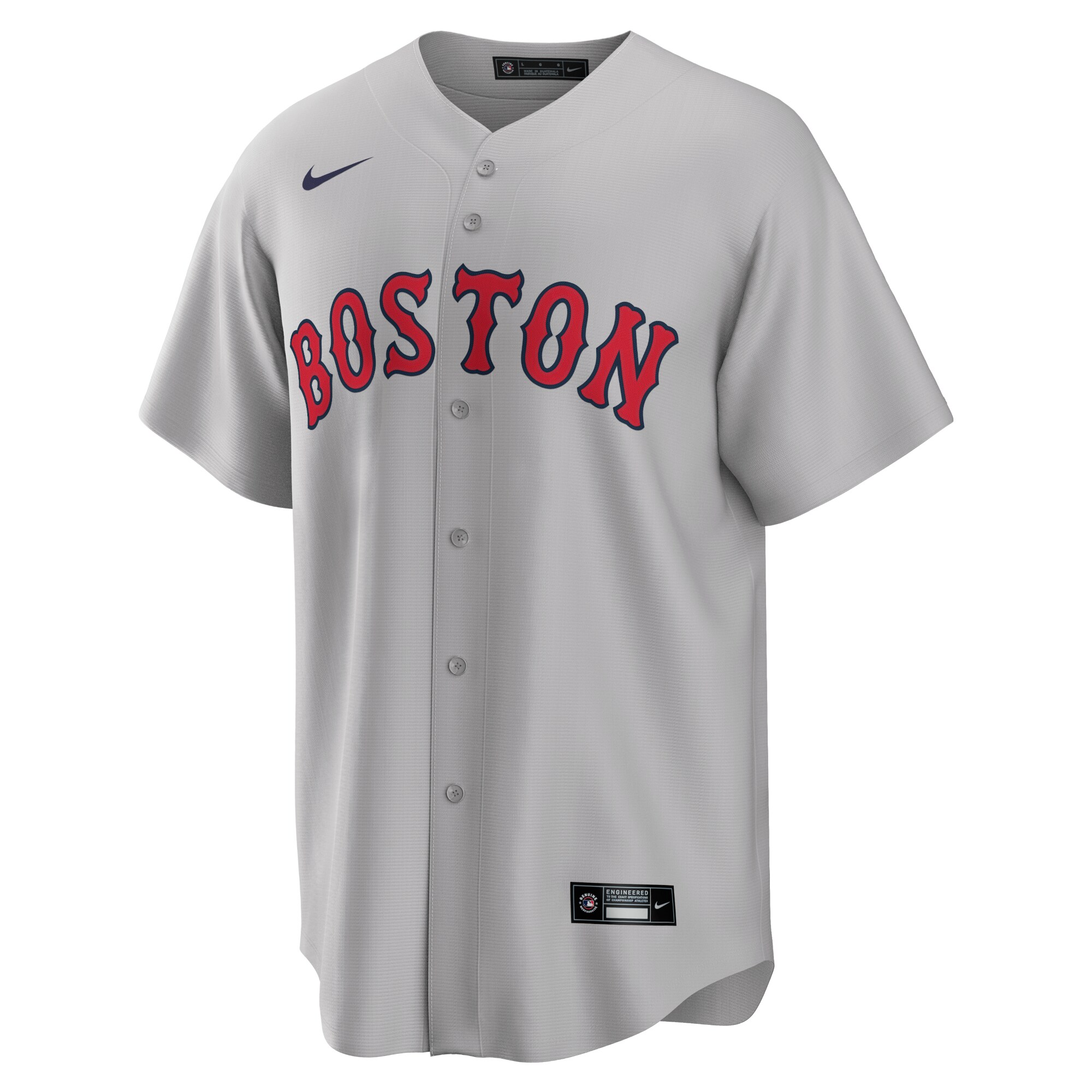 Alternative view of Men's Boston Red Sox Gray Road Team Baseball Jersey
