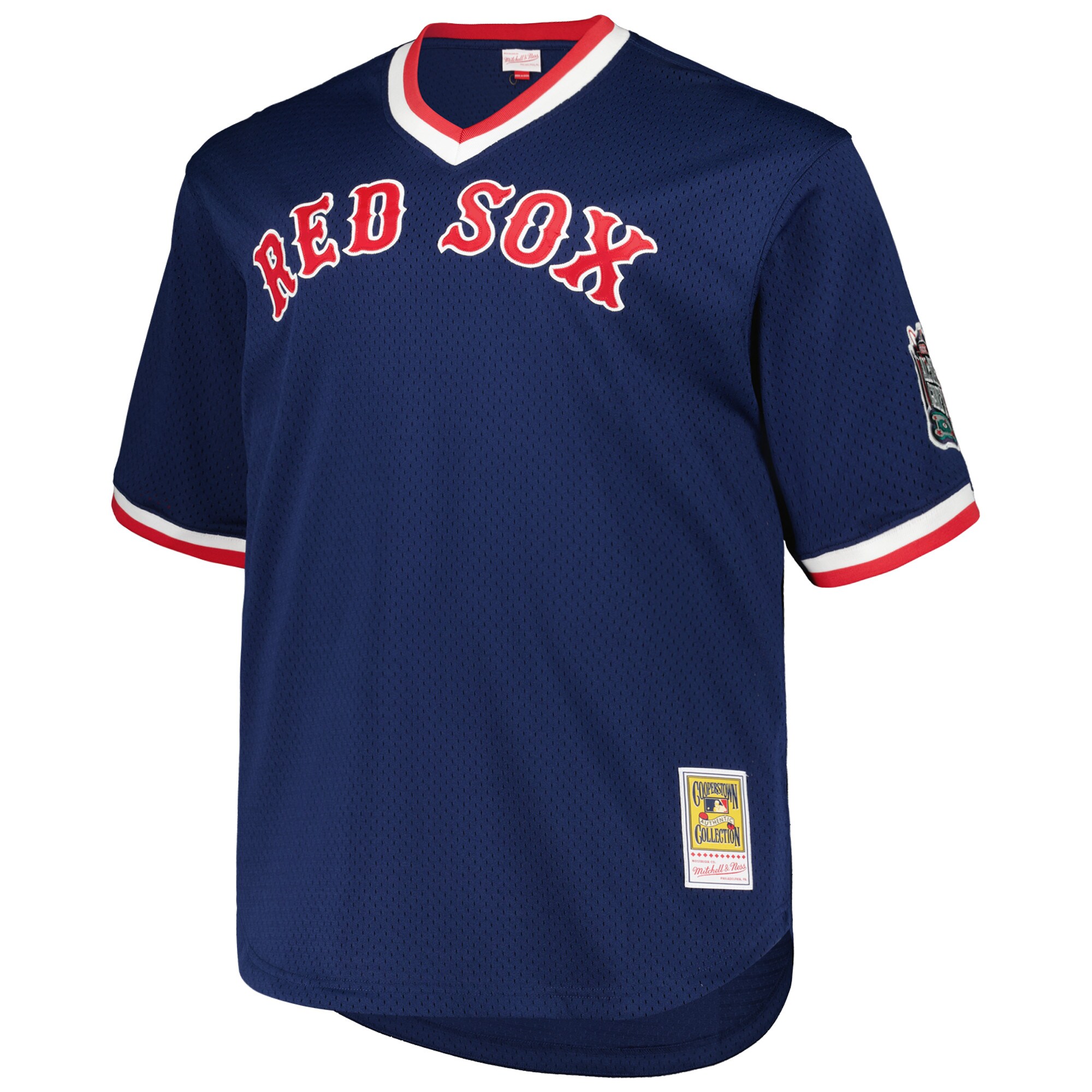 Alternative view of Men's Boston Red Sox Pedro Martinez Mitchell & Ness Navy 1999 Cooperstown Collection Mesh Pullover Jersey