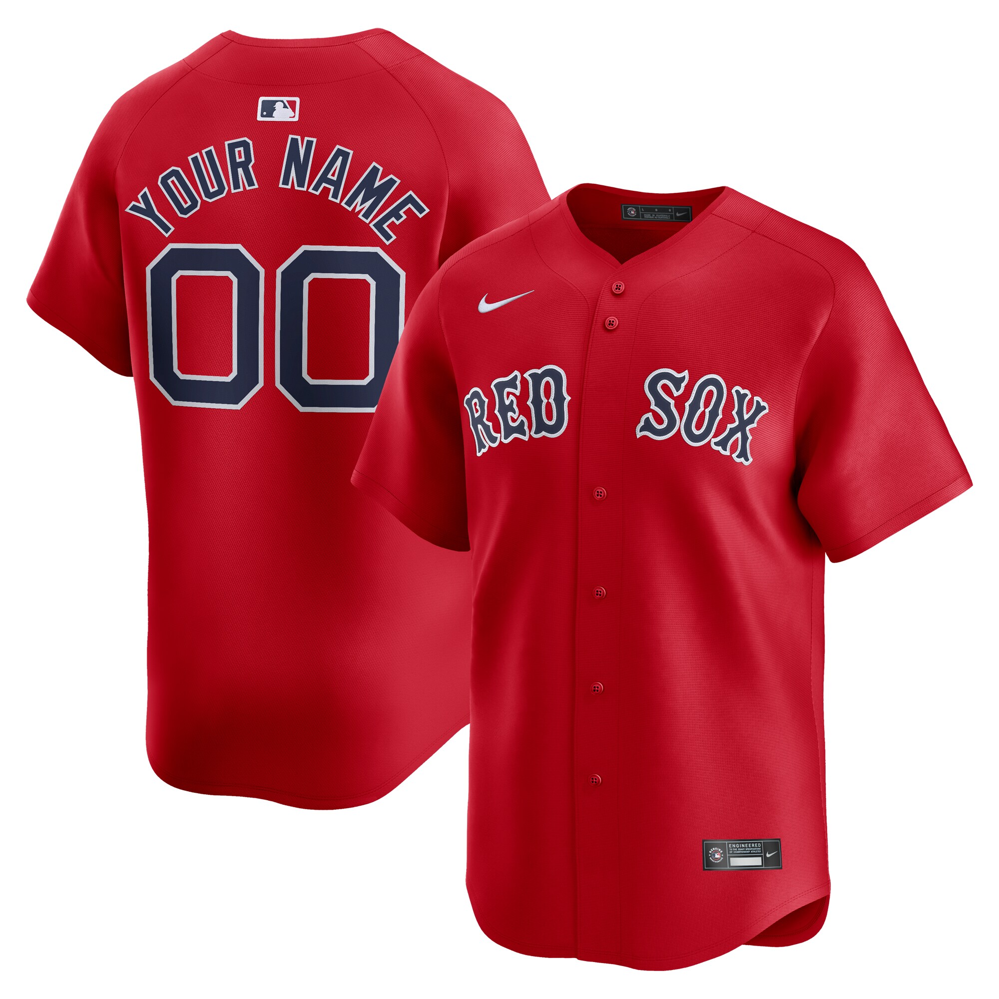 Men's Boston Red Sox Red Alternate Limited Custom Jersey