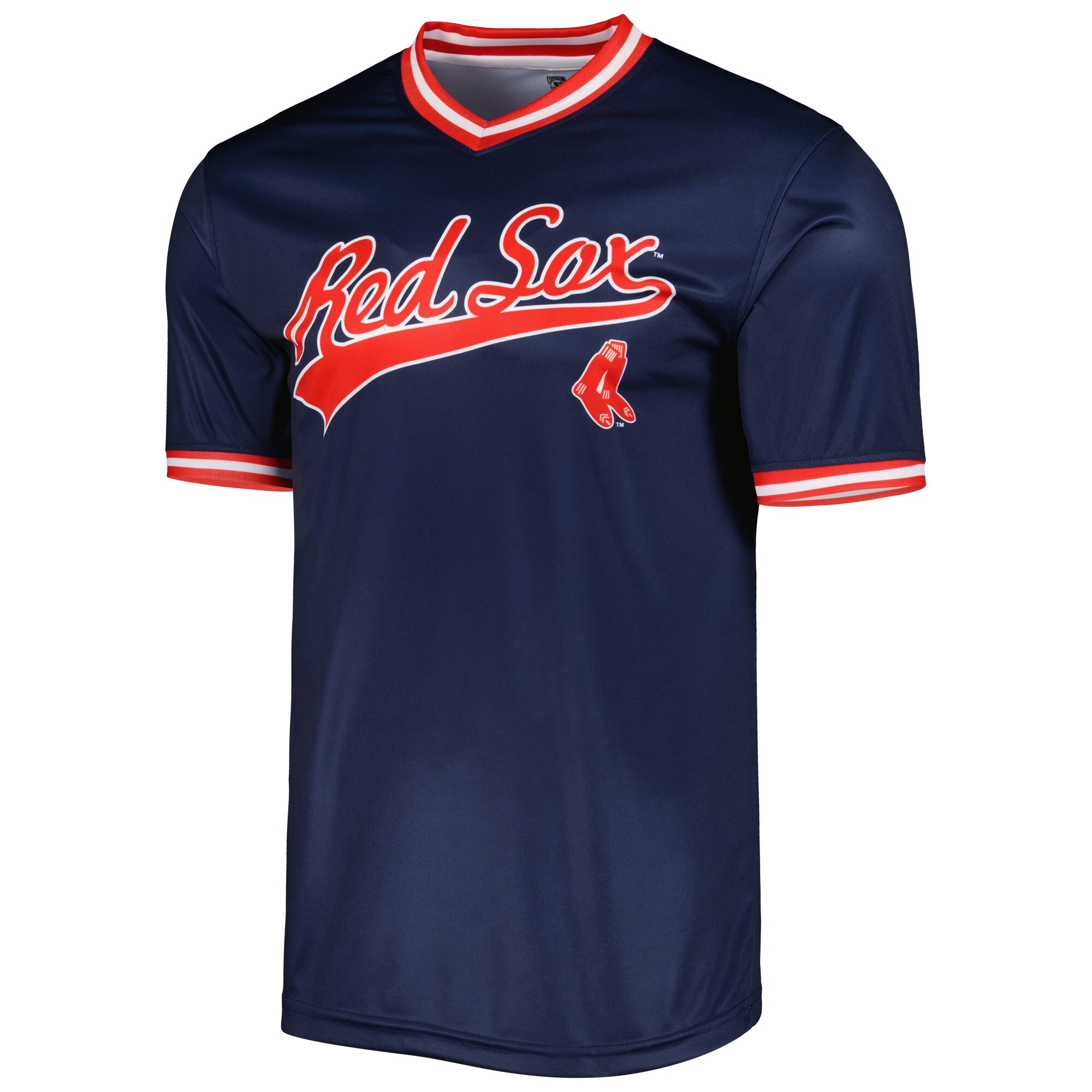 Alternative view of Men's Boston Red Sox Stitches Navy Cooperstown Collection Team Jersey