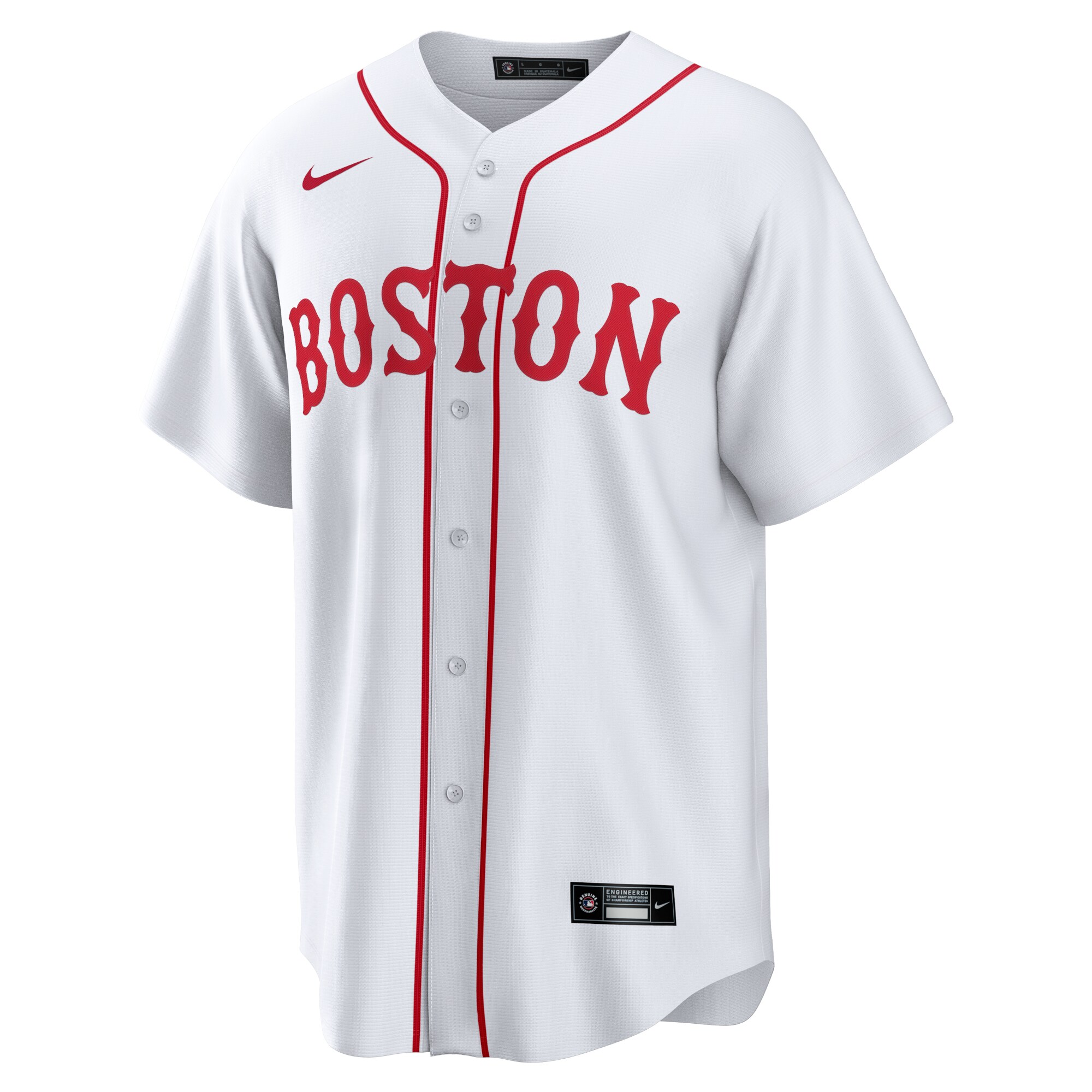 Alternative view of Men's Boston Red Sox White Alternate Team Baseball Jersey