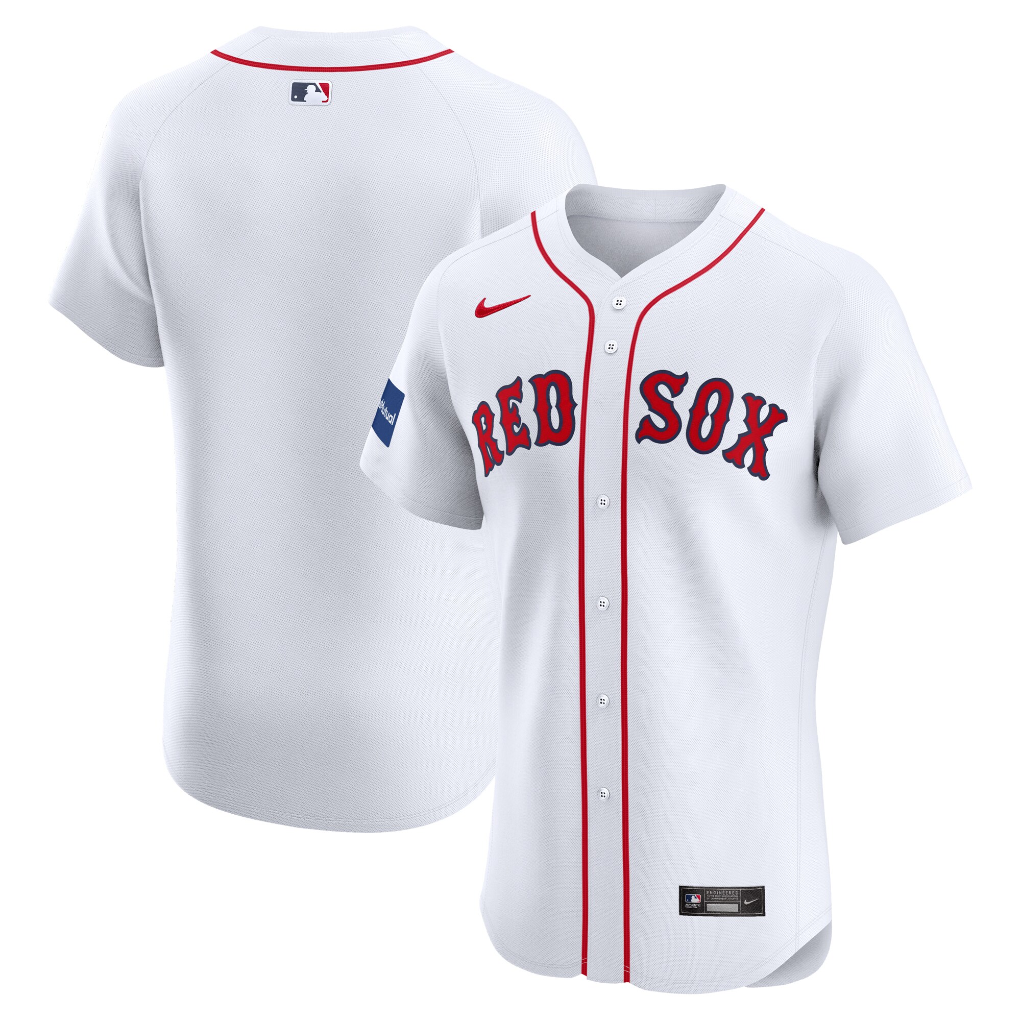 Men's Boston Red Sox White Home Elite Patch Jersey