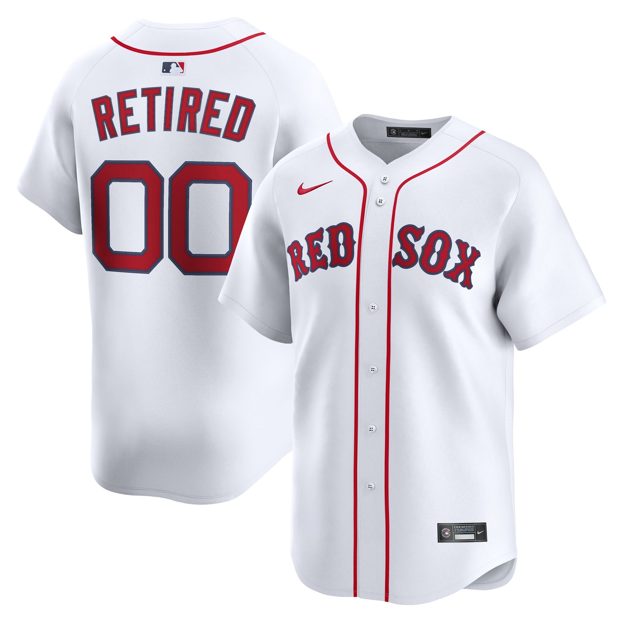 Men's Boston Red Sox White Home Limited Pick-A-Player Retired Roster Jersey