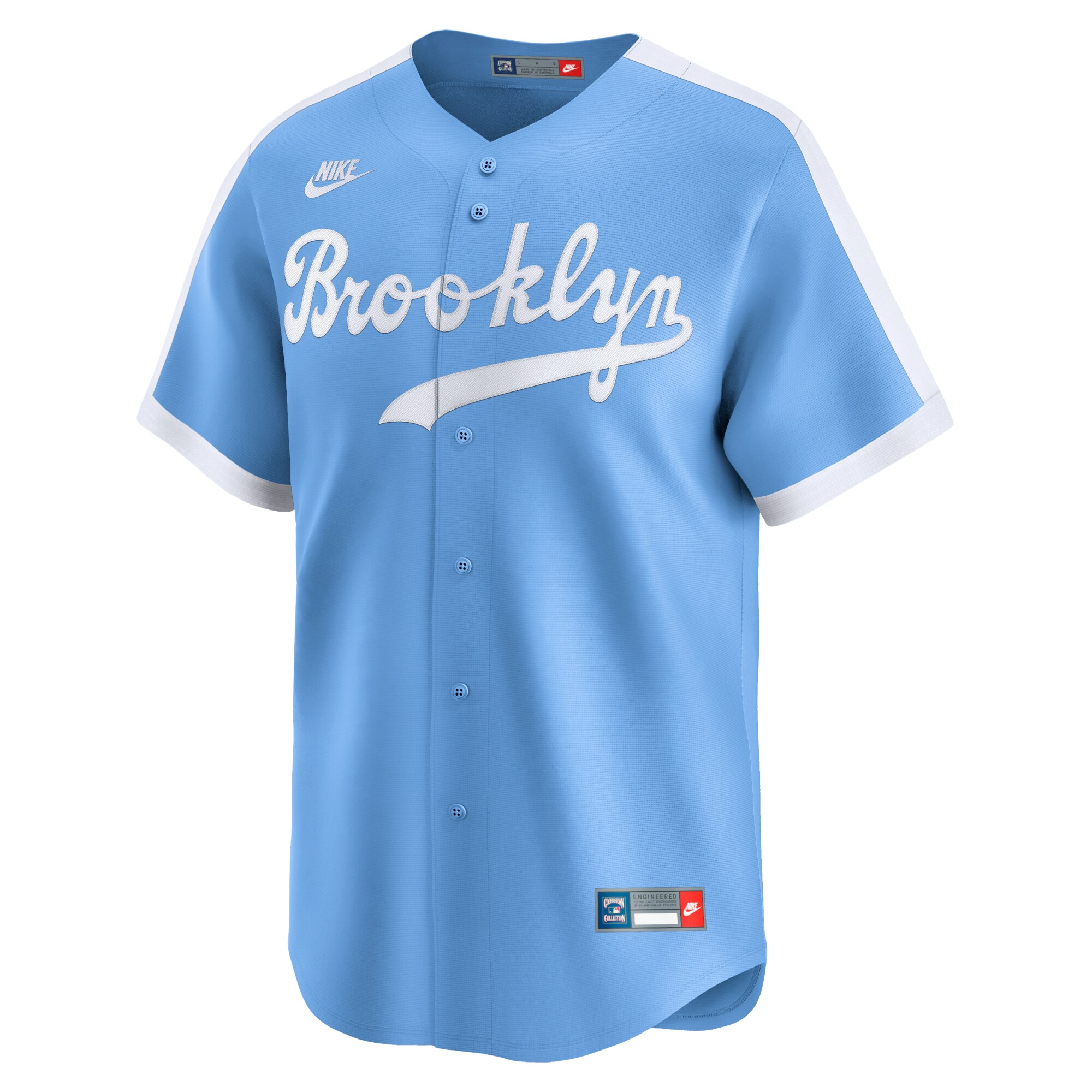 Alternative view of Men's Brooklyn Dodgers Jackie Robinson Royal Throwback Cooperstown Collection Limited Baseball Jersey