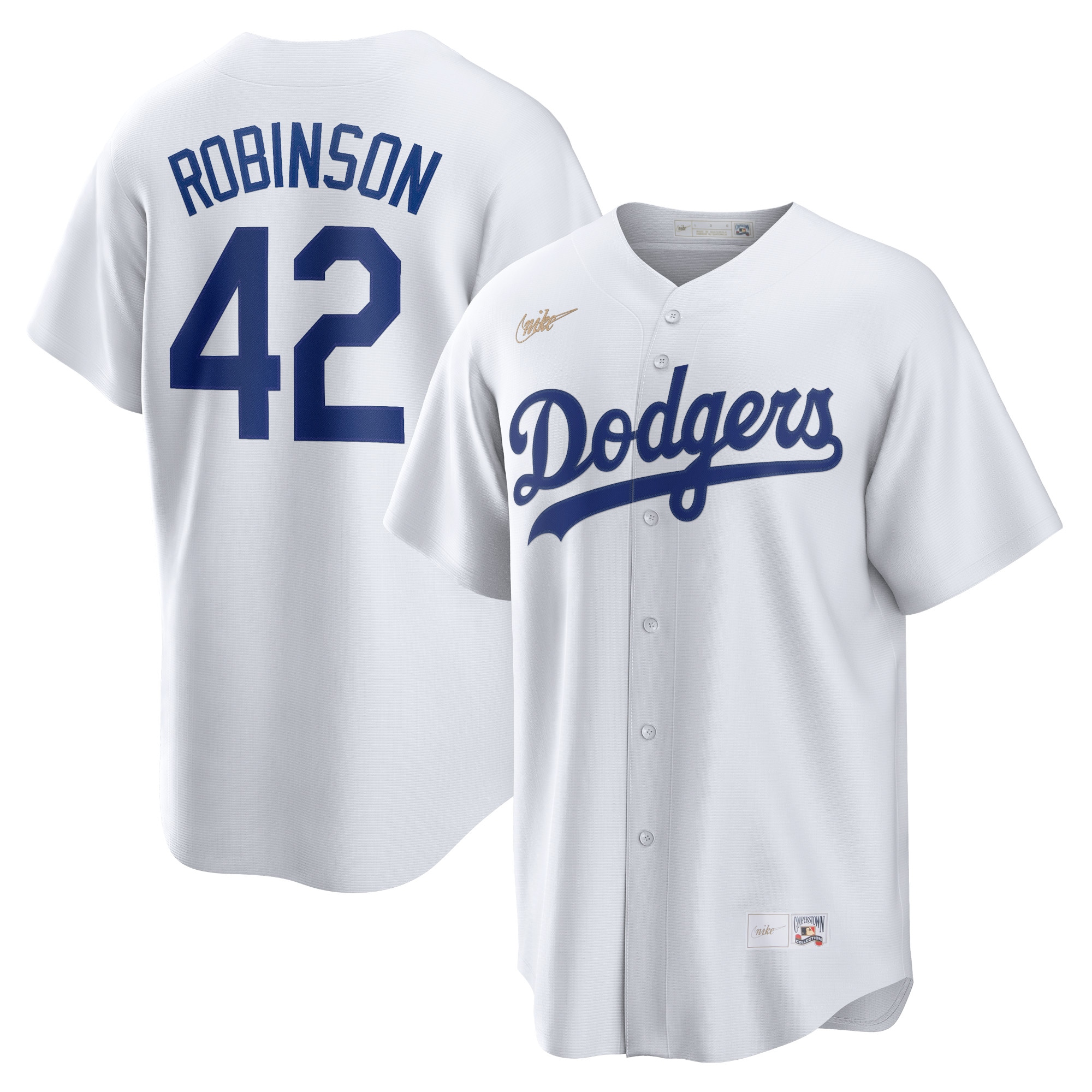 Men's Brooklyn Dodgers Jackie Robinson White Home Cooperstown Collection Player Baseball Jersey 