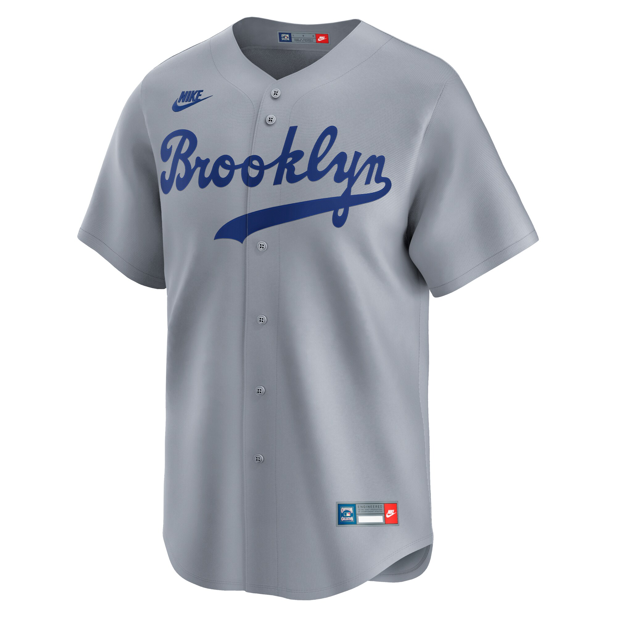 Alternative view of Men's Brooklyn Dodgers White Throwback Cooperstown Collection Limited Baseball Jersey