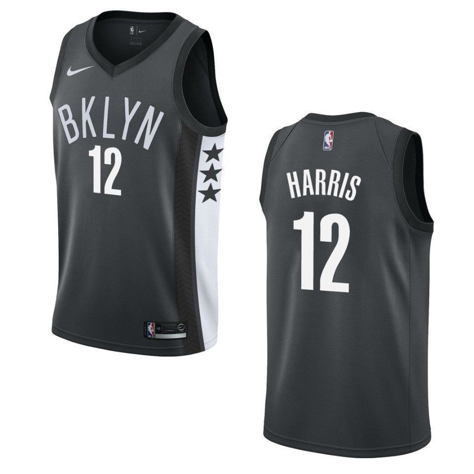 Men's Brooklyn Nets 12 Joe Harris Statement Swingman Basketball Jersey - Black - JS227 