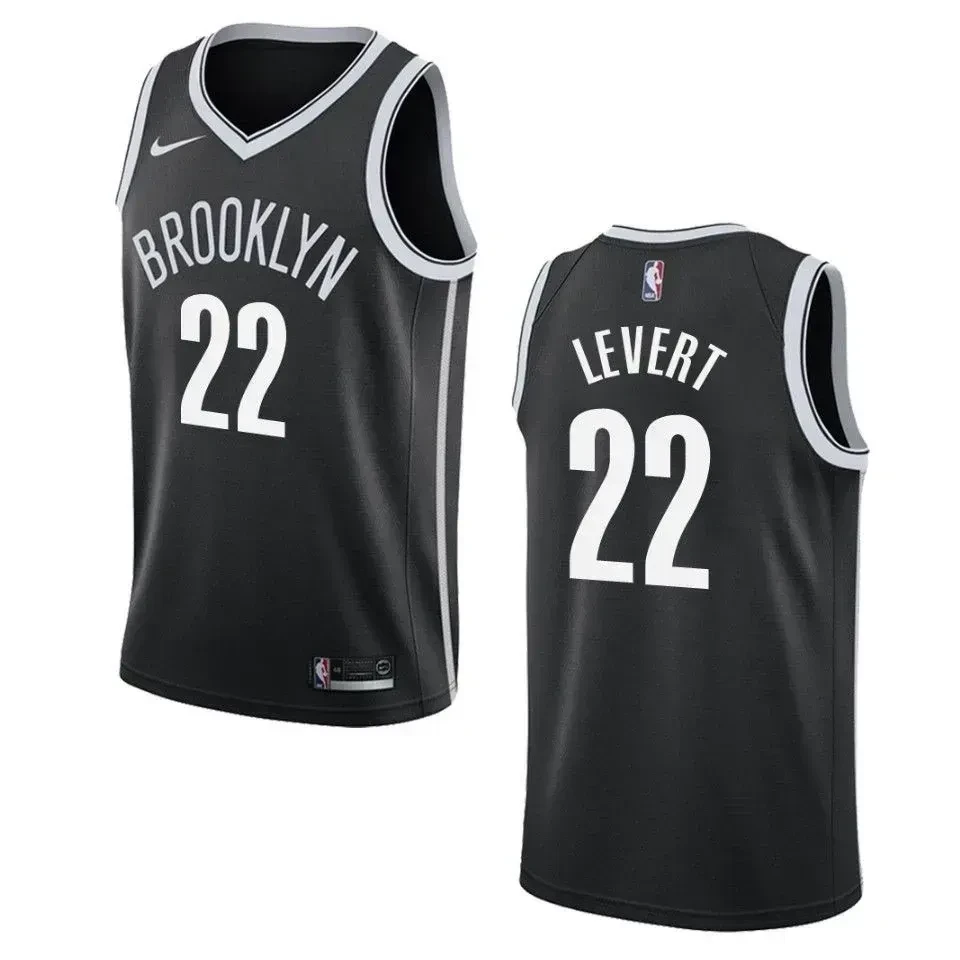 Men's Brooklyn Nets 22 Caris Levert Icon Swingman Jersey - Black - JS208 