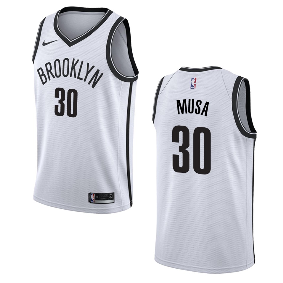 Men's Brooklyn Nets #30 Dzanan Musa Association Swingman Jersey - White