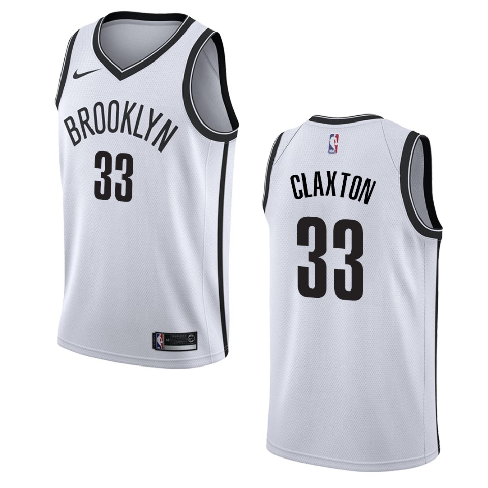 Men's Brooklyn Nets #33 Nicolas Claxton Association Swingman Jersey - White