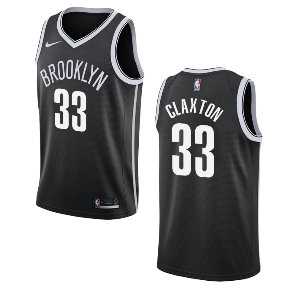 Men's Brooklyn Nets #33 Nicolas Claxton Icon Swingman Jersey - Black