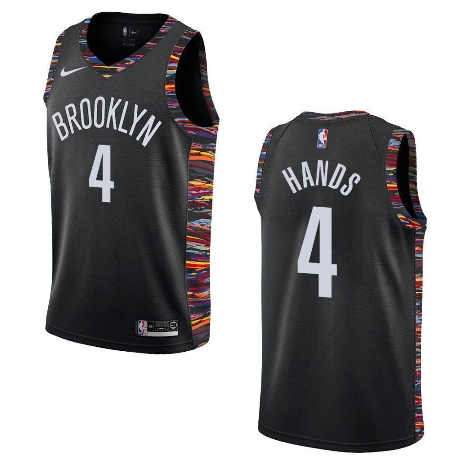 Men's Brooklyn Nets 4 Jaylen Hands City Swingman Jersey - Black - JS244 
