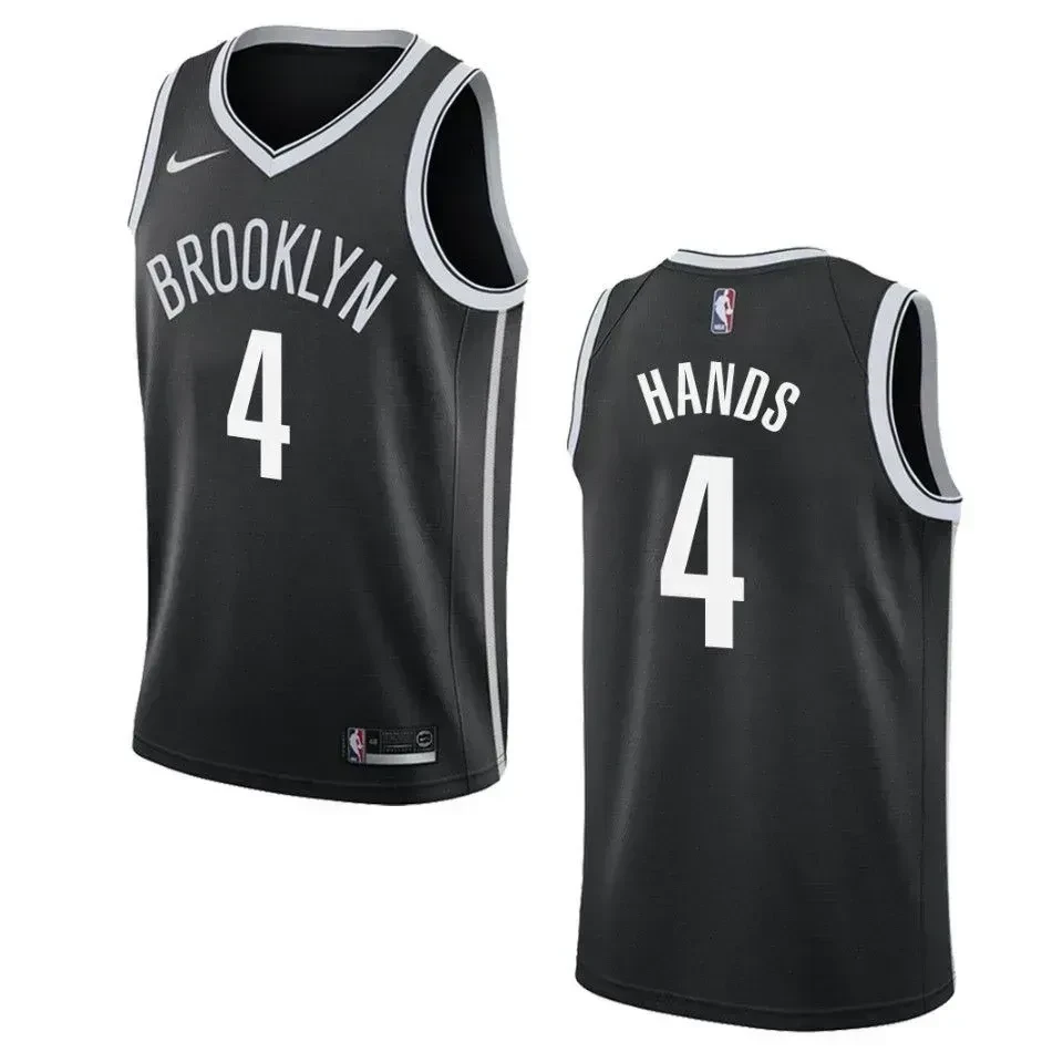 Men's Brooklyn Nets 4 Jaylen Hands Icon Swingman Basketball Jersey - Black - JS836 