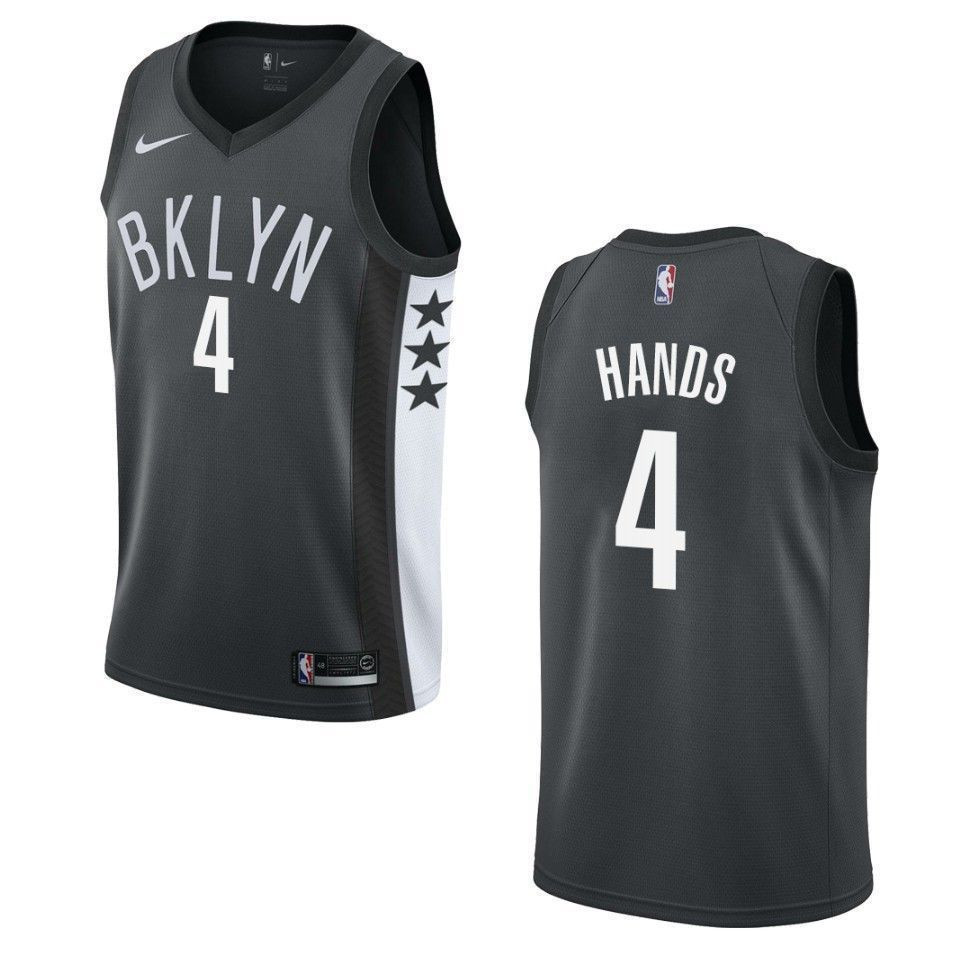 Men's Brooklyn Nets 4 Jaylen Hands Statement Swingman Basketball Jersey - Black - JS412 