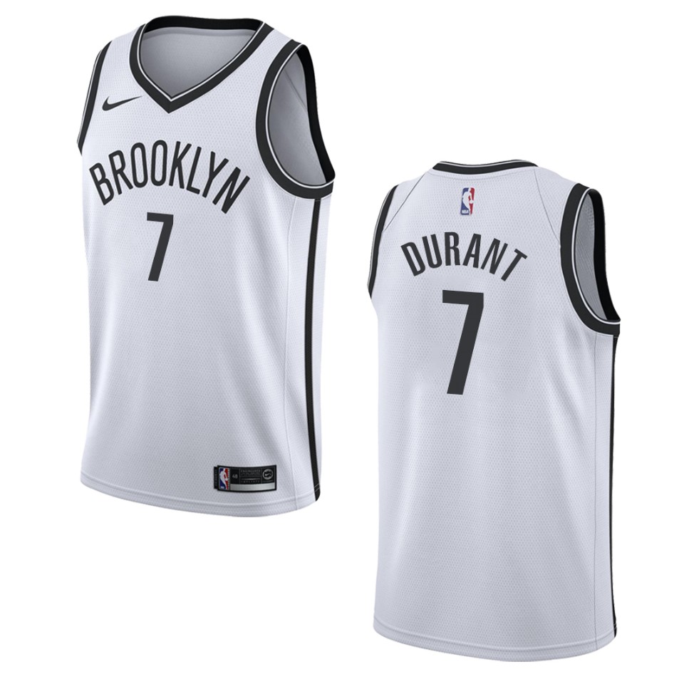 Men's Brooklyn Nets #7 Kevin Durant Association Swingman Jersey - White