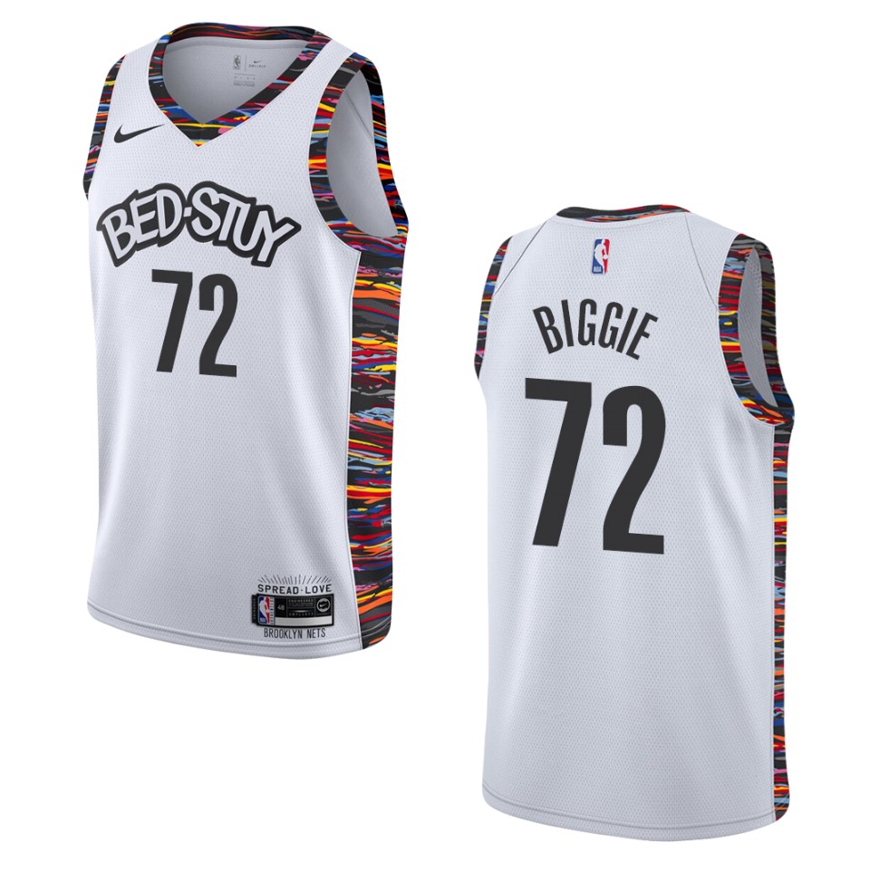 Men's Brooklyn Nets #72 Biggie Smalls City Jersey - White