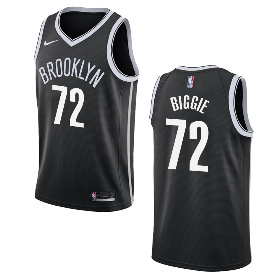 Men's Brooklyn Nets #72 Biggie Smalls Icon Jersey - Black