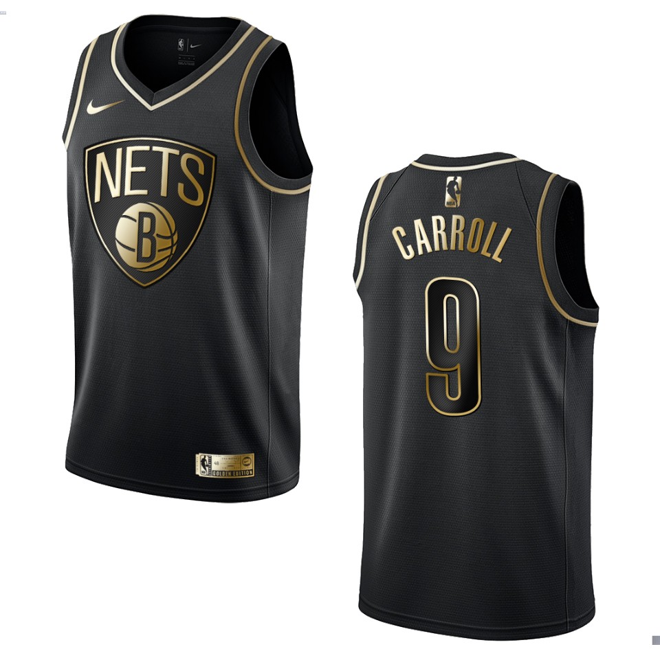 Men’s Brooklyn Nets #9 Demarre Carroll Golden Edition Basketball Jersey – Black