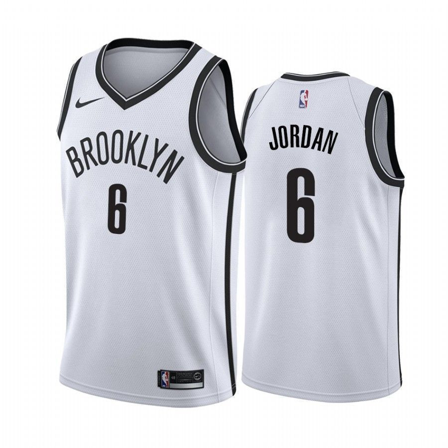 Men's Brooklyn Nets Deandre Jordan 6 Association Basketball Jersey - JS633 