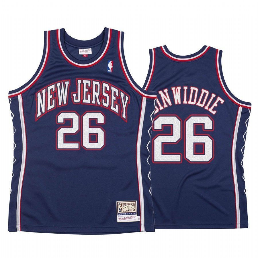 Men's Brooklyn Nets Spencer Dinwiddie 26 Hardwood Classics Basketball Jersey - JS739 