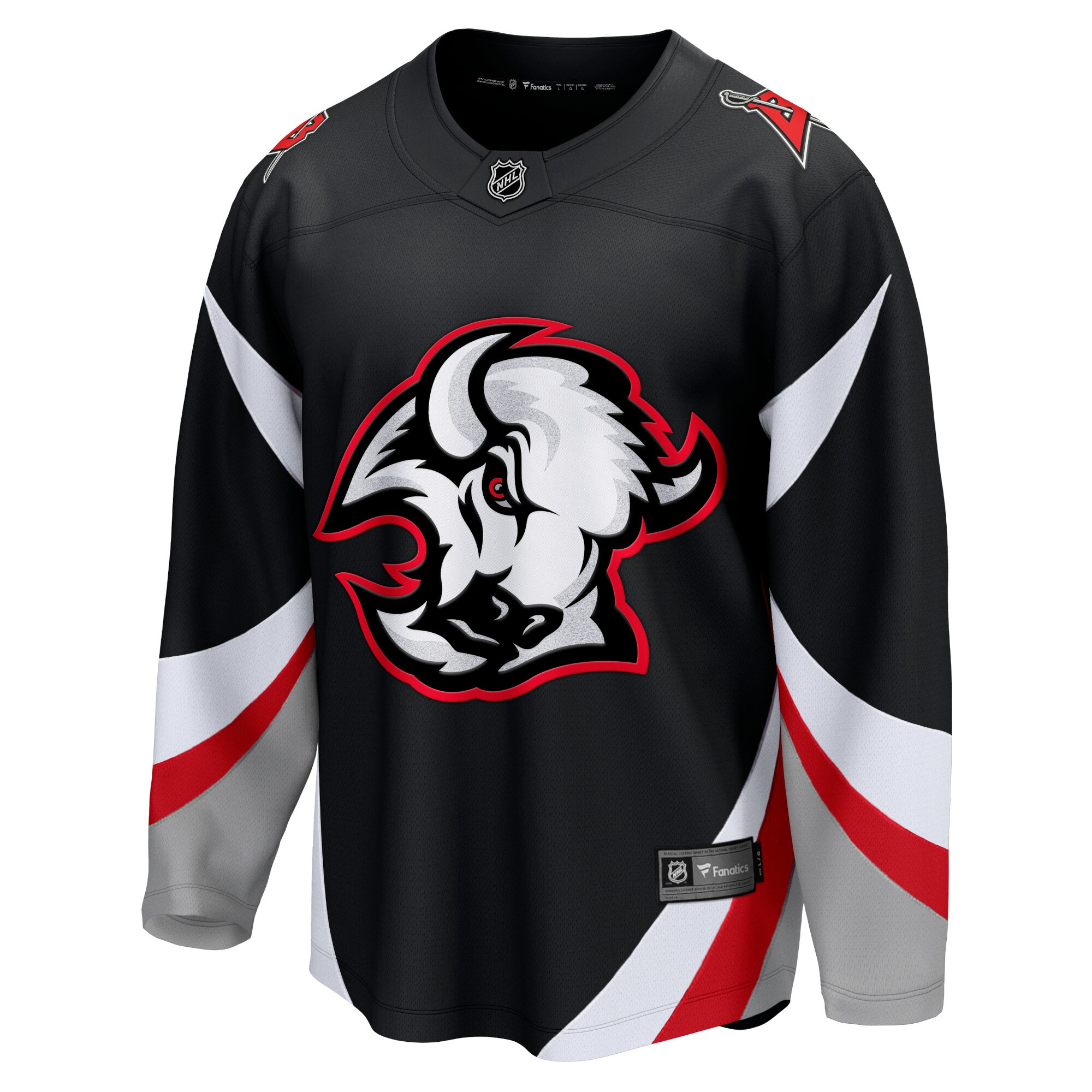 Alternative view of Men's Buffalo Sabres Black Alternate Premier Breakaway Blank Hockey Jersey - JS358 