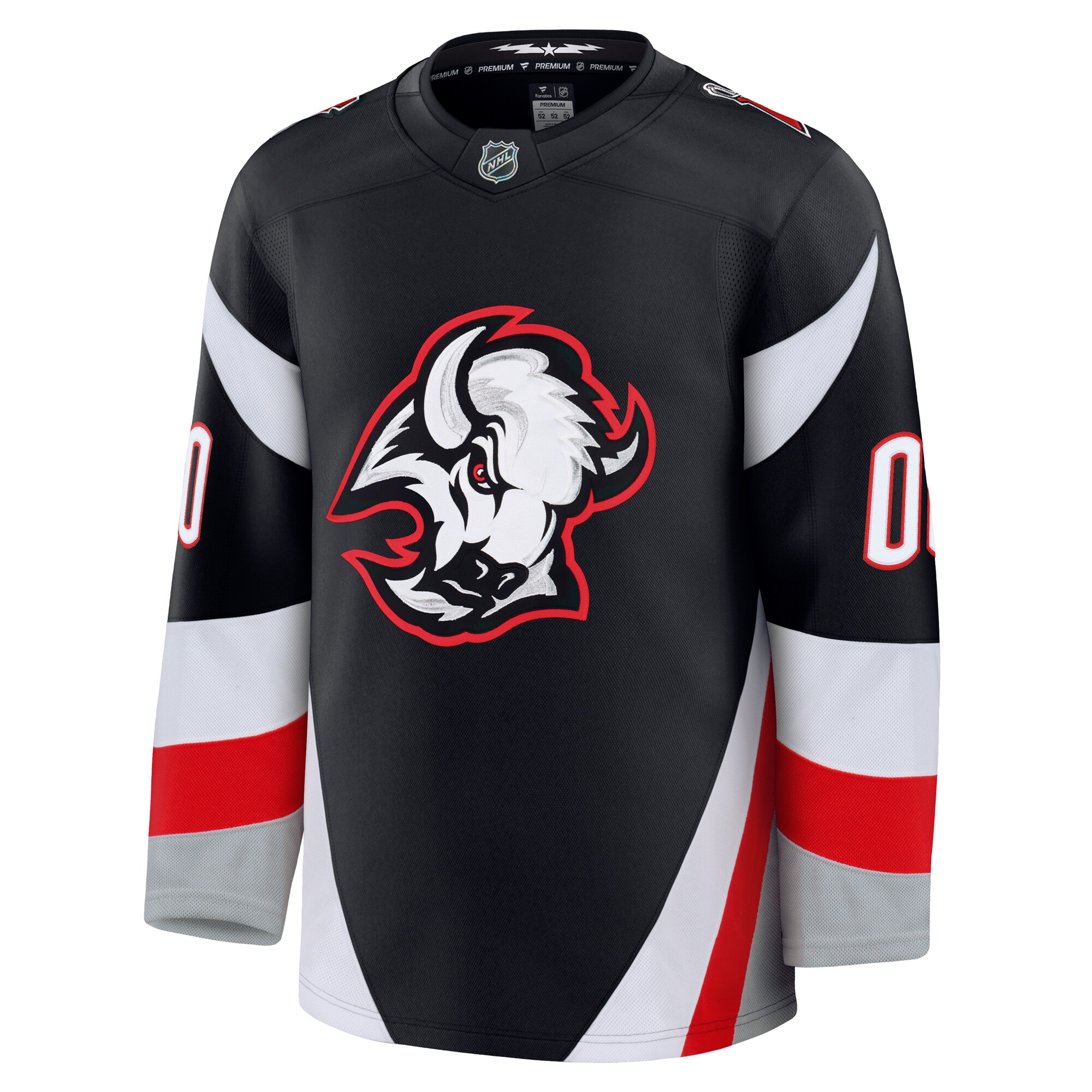 Alternative view of Men's Buffalo Sabres Black Alternate Premium Custom Hockey Jersey - JS600 