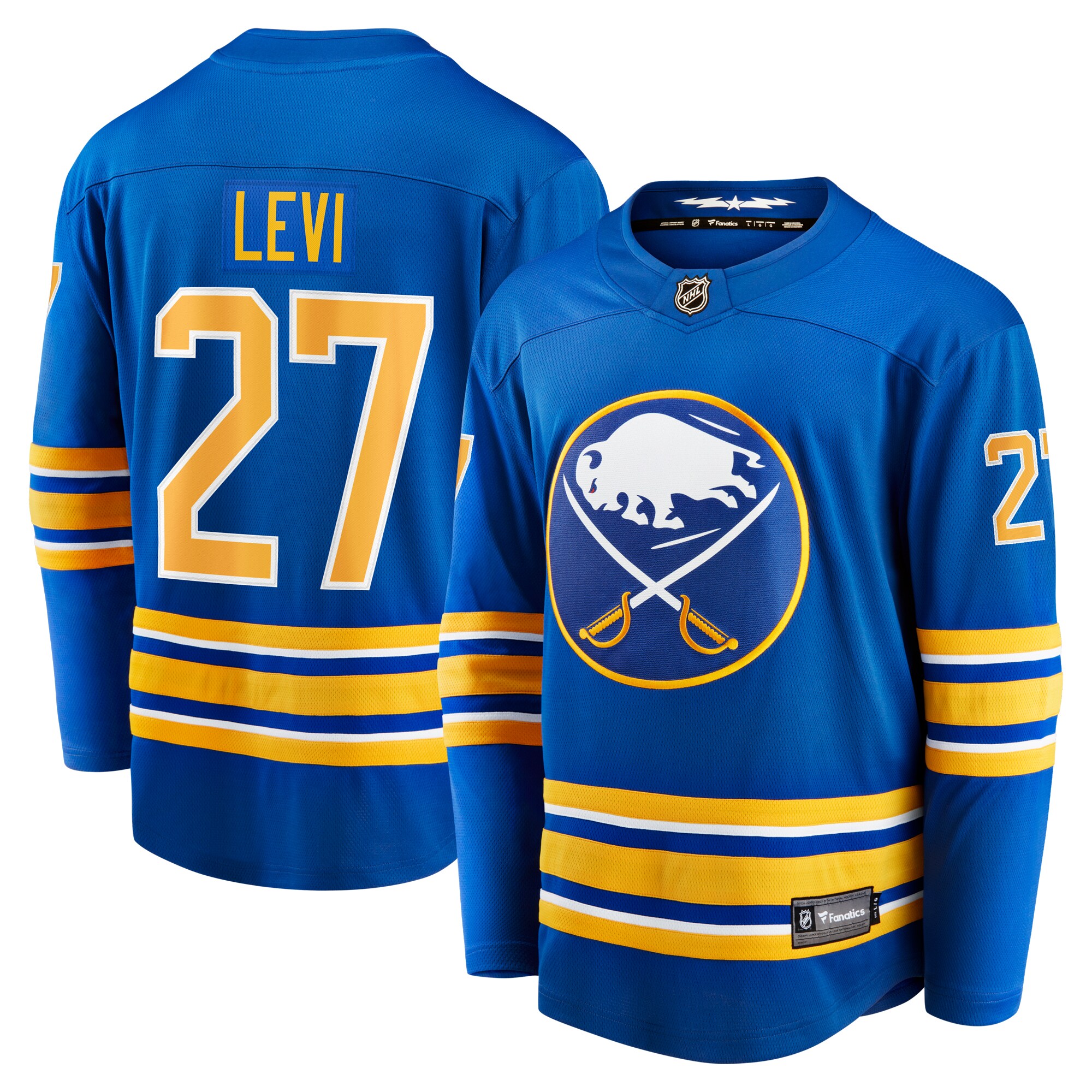 Men's Buffalo Sabres Devon Levi Royal Home Breakaway Hockey Jersey - JS656 