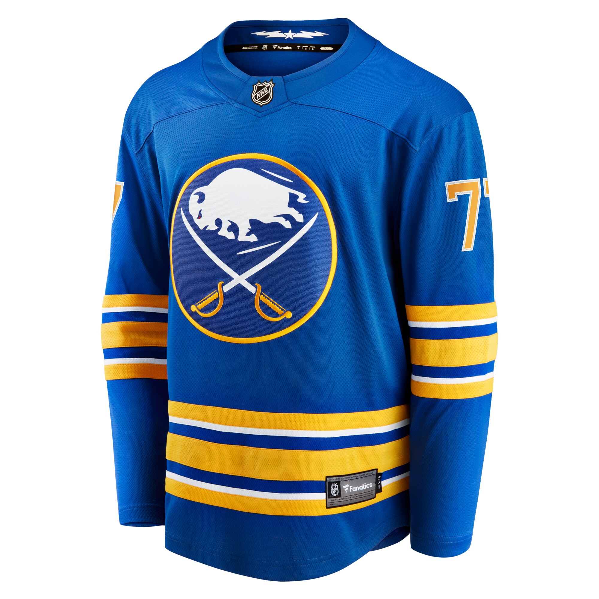 Alternative view of Men's Buffalo Sabres JJ Peterka Royal Home Breakaway Hockey Jersey - JS428 
