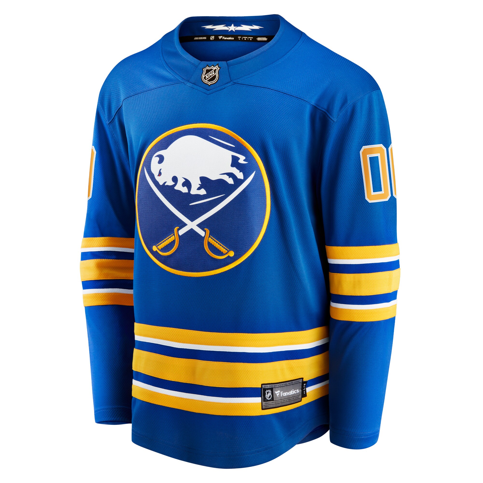 Alternative view of Men's Buffalo Sabres Royal Home Breakaway Custom Hockey Jersey - JS564 