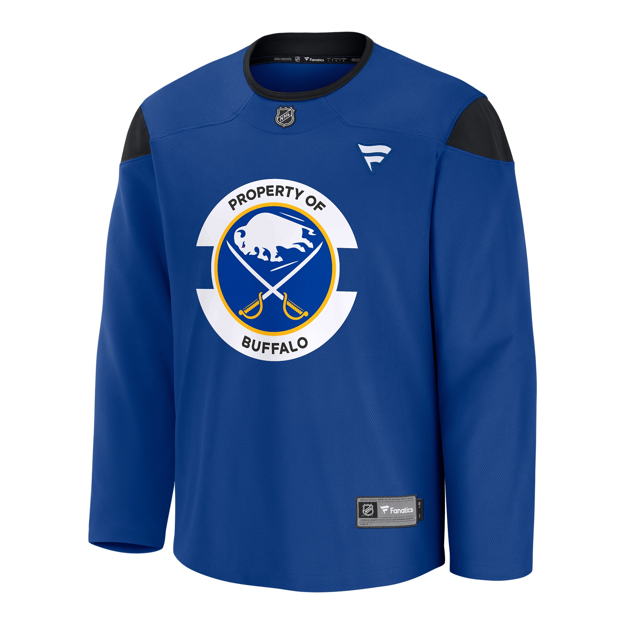 Alternative view of Men's Buffalo Sabres Royal Home Practice Hockey Jersey - JS999 