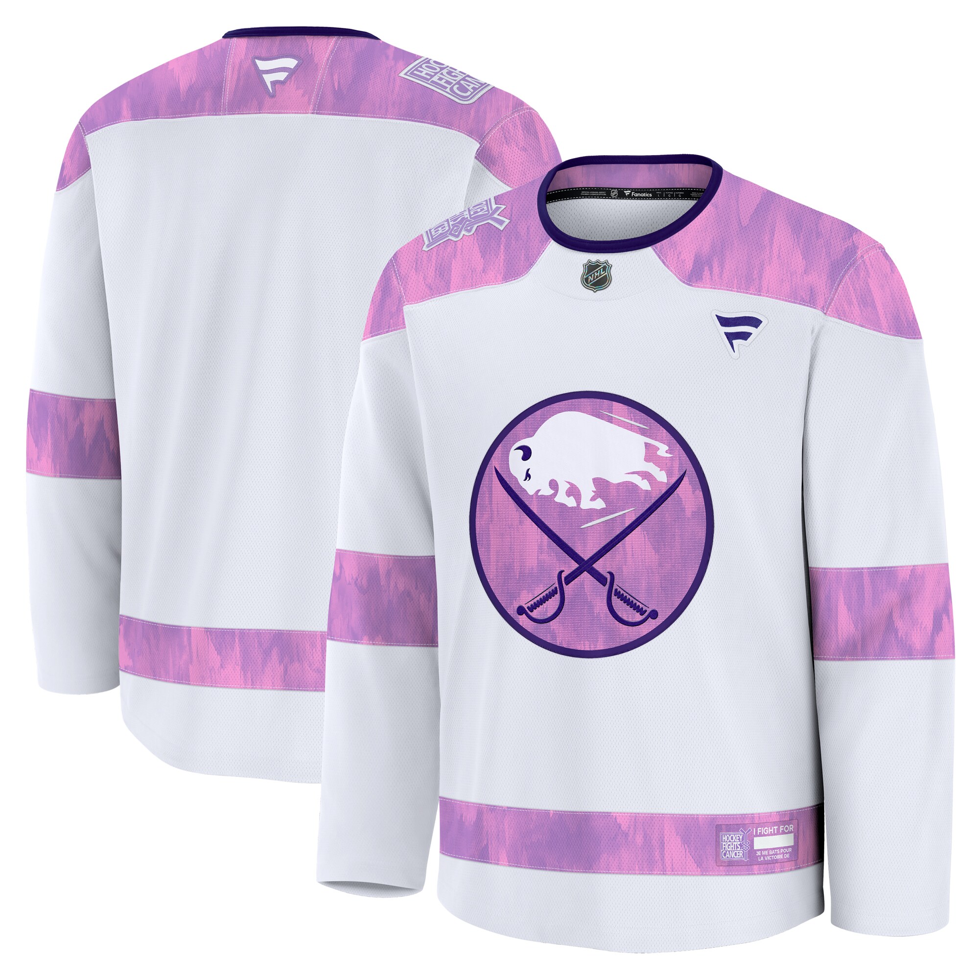 Men's Buffalo Sabres White 2024 Hockey Fights Cancer Practice Hockey Jersey - JS807 