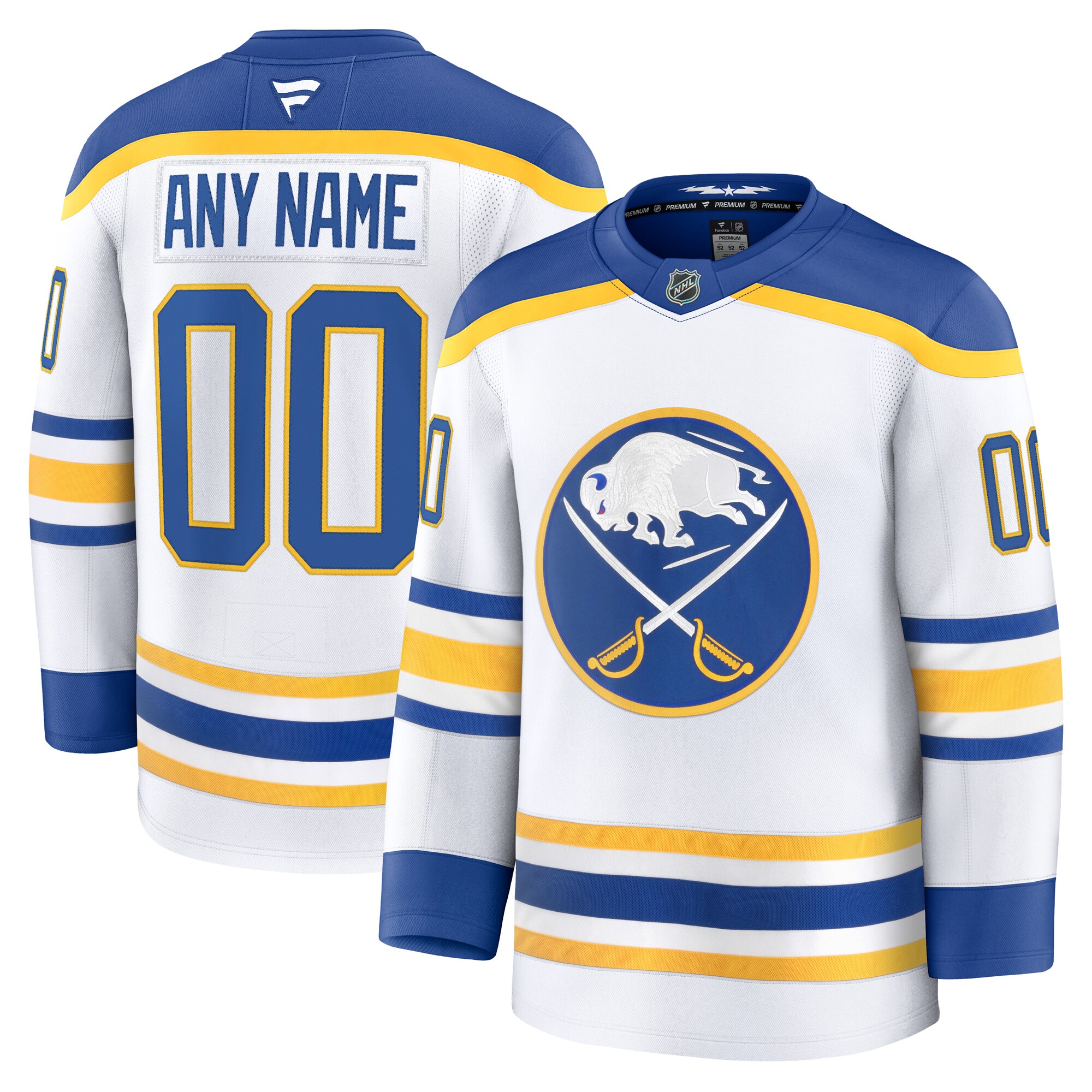 Men's Buffalo Sabres White Away Premium Custom Hockey Jersey - JS364 
